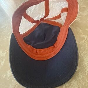 Patagonia Trucker Hat Cap P-6 Faded Sun Bleached Logo Mesh Snapback Coral White